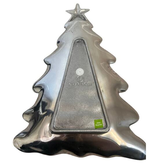 Mariposa Christmas Tree Silver Serving Tray Platter #993 Made in Mexico - Picture 5 of 7